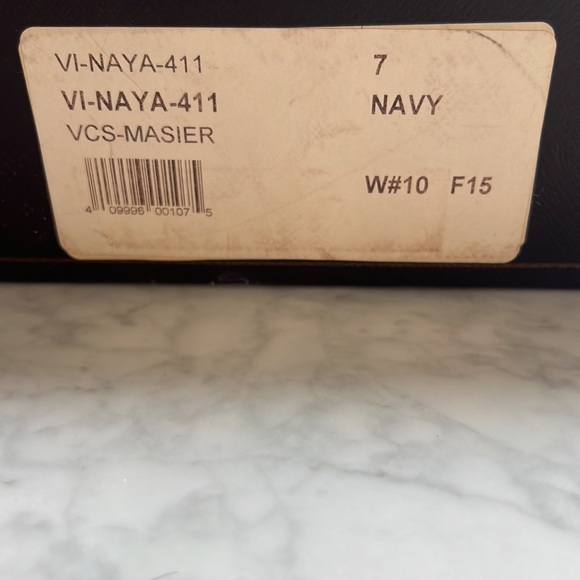 VC Signature Navy Stretch Leather Knee High Boots. 7 - Picture 9 of 10